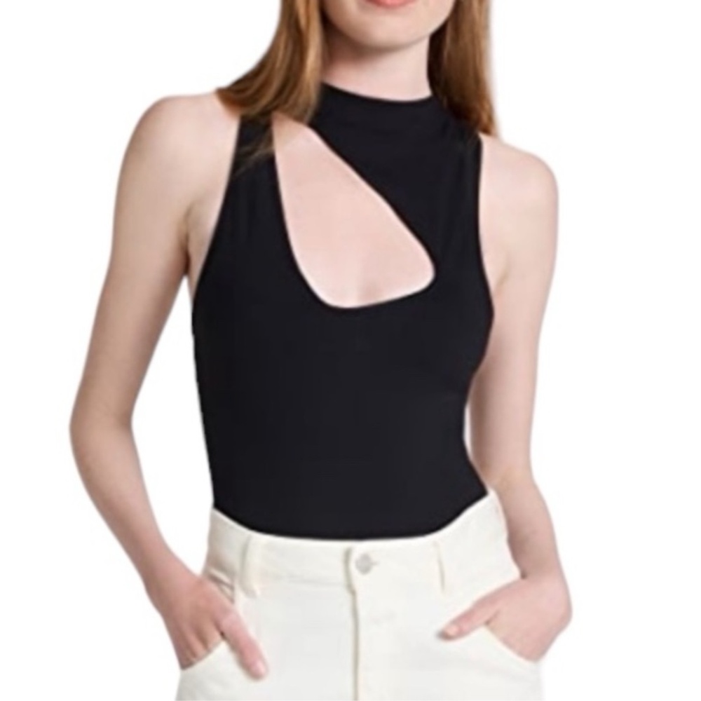 Free People Keep It Going Thong Cutout Bodysuit Black Size XS New with Tag